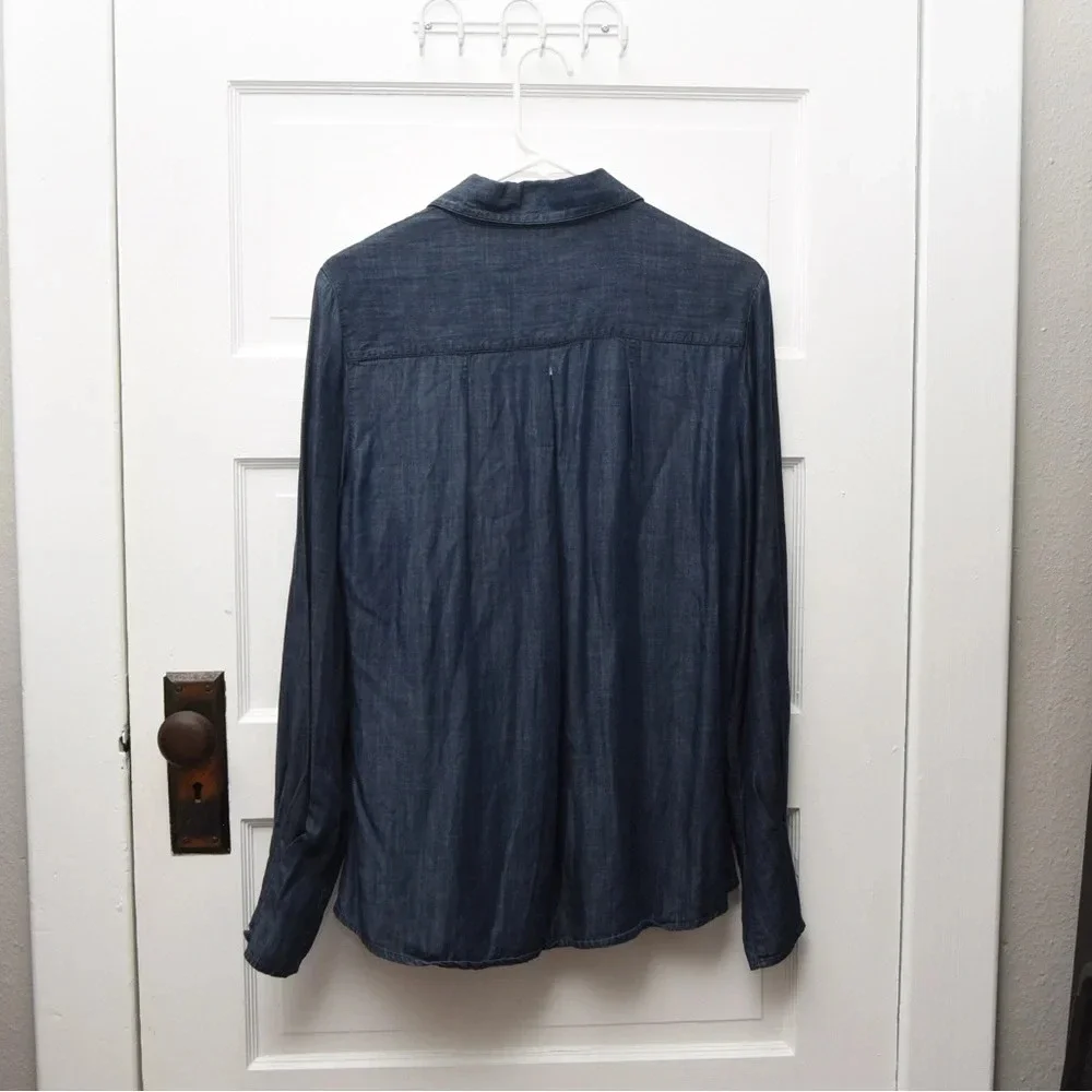 Cold water creek long sleeved pin tucked button up blouse size M - Picture 2 of 7